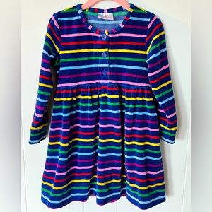 Hanna Andersson Blue Velour Striped Dress Size 100 (3T)